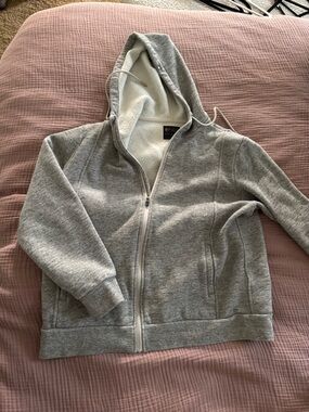 Figs Light Gray Zip Hoodie Jacket